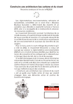 Construire une architecture bas carbone et du vivant