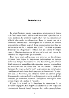 La langue française dans les émissions de téléréalité