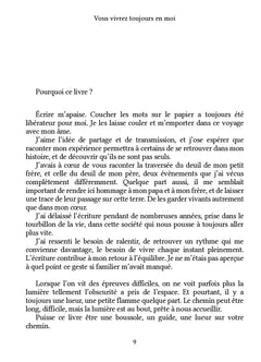 Vous vivrez toujours en moi