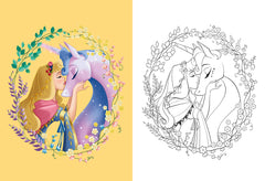 DISNEY PRINCESSES - Maxi Colo avec modèles - Spécial Licornes