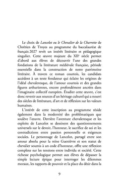 Lancelot ou le Chevalier de la charrette : bac 2027