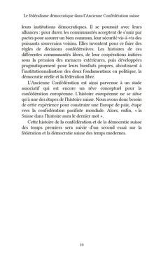 Le fédéralisme démocratique dans l'Ancienne Confédération suisse