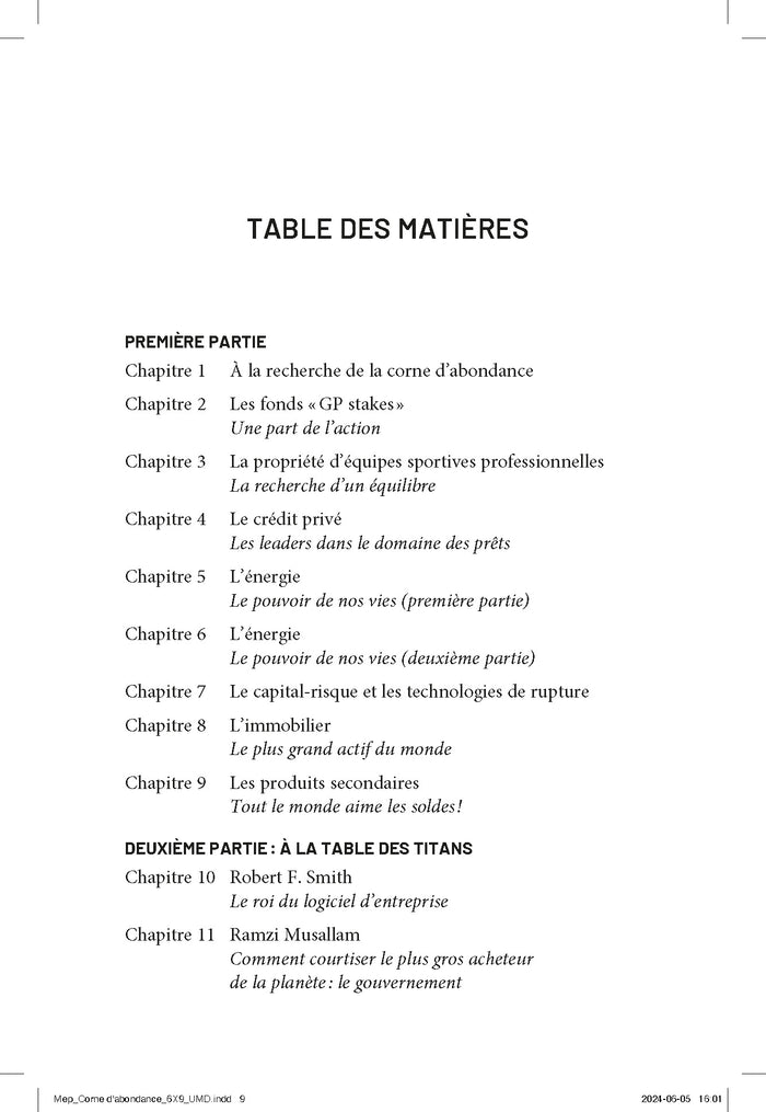 La Corne d'abondance pour investisseur