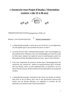 Construire mon projet d'études - Méthodologie
