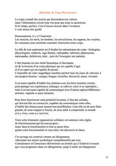 Alphabet du Faux Mouvement et Métanoïa