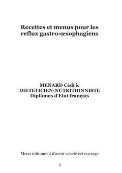 Recettes et menus pour les reflux gastro-oesophagiens