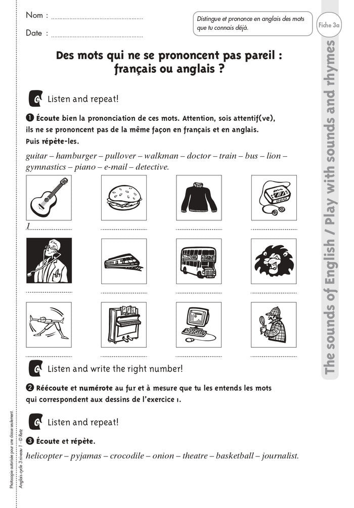 Anglais Cycle 3 Niveau 1