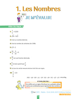 Réussir mon CRPE Maths 1e épreuve d'admissibilité M2 écrit 2027