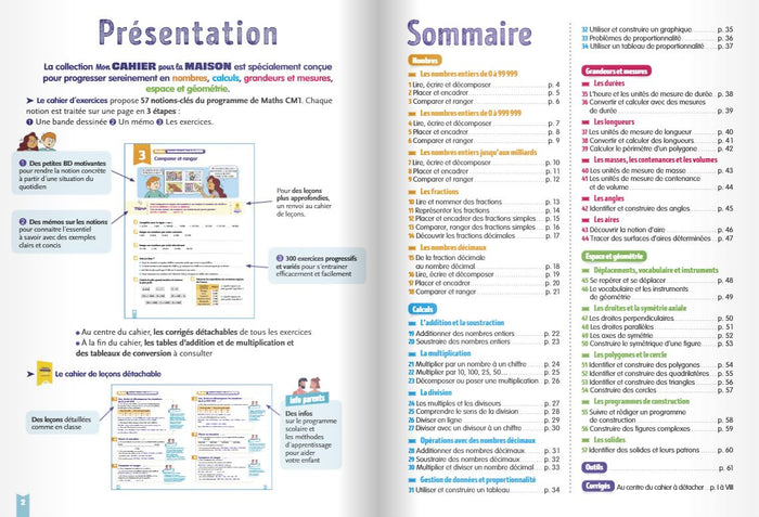 Mon cahier pour la maison - Mathématiques CM1