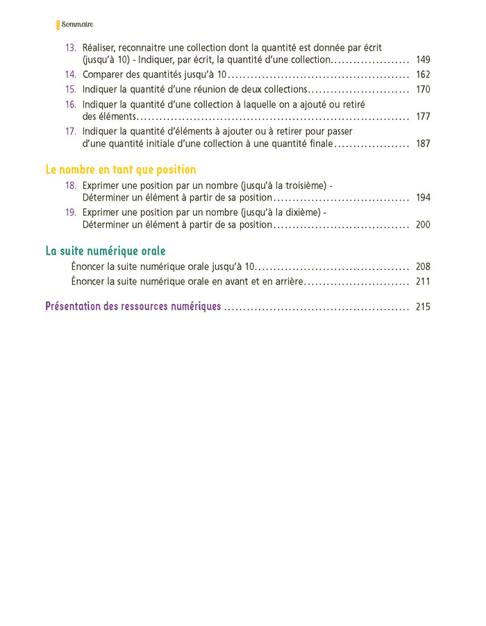 Enseigner le nombre à l'école maternelle PS, MS, GS