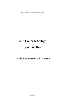 Petit cours de solfège pour adultes