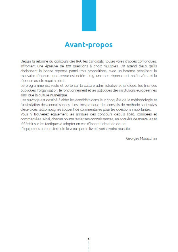 IRA – QCM – Méthode + Entraînement (Catégorie A – Concours 2024-2025)