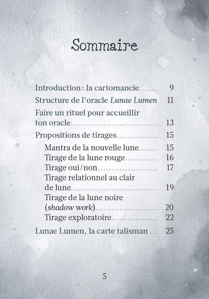 Lunae Lumen - Oracle divinatoire et shadow work