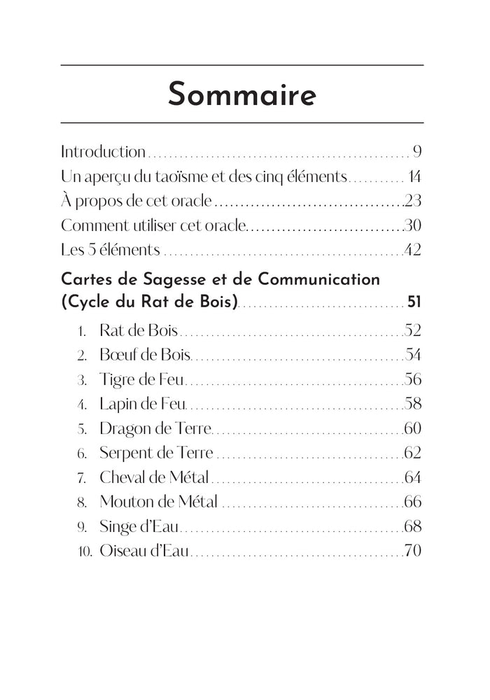 Les 5 éléments - cartes oracle