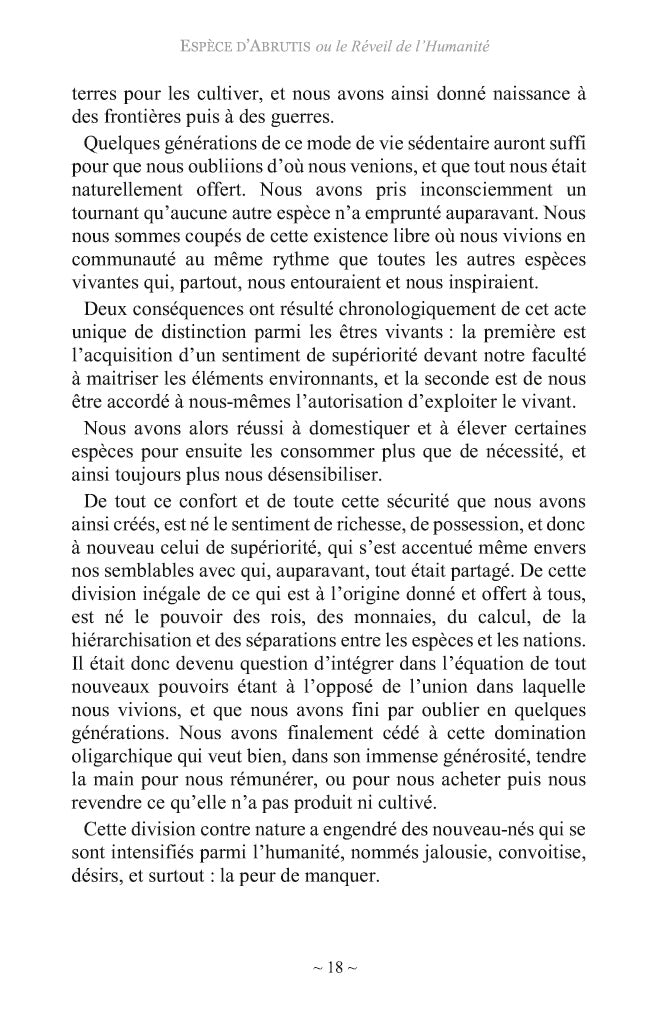 Espèce d'abrutis ou le réveil de l'humanité