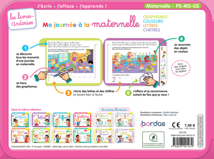 Ma journée à la maternelle graphisme couleurs chiffres