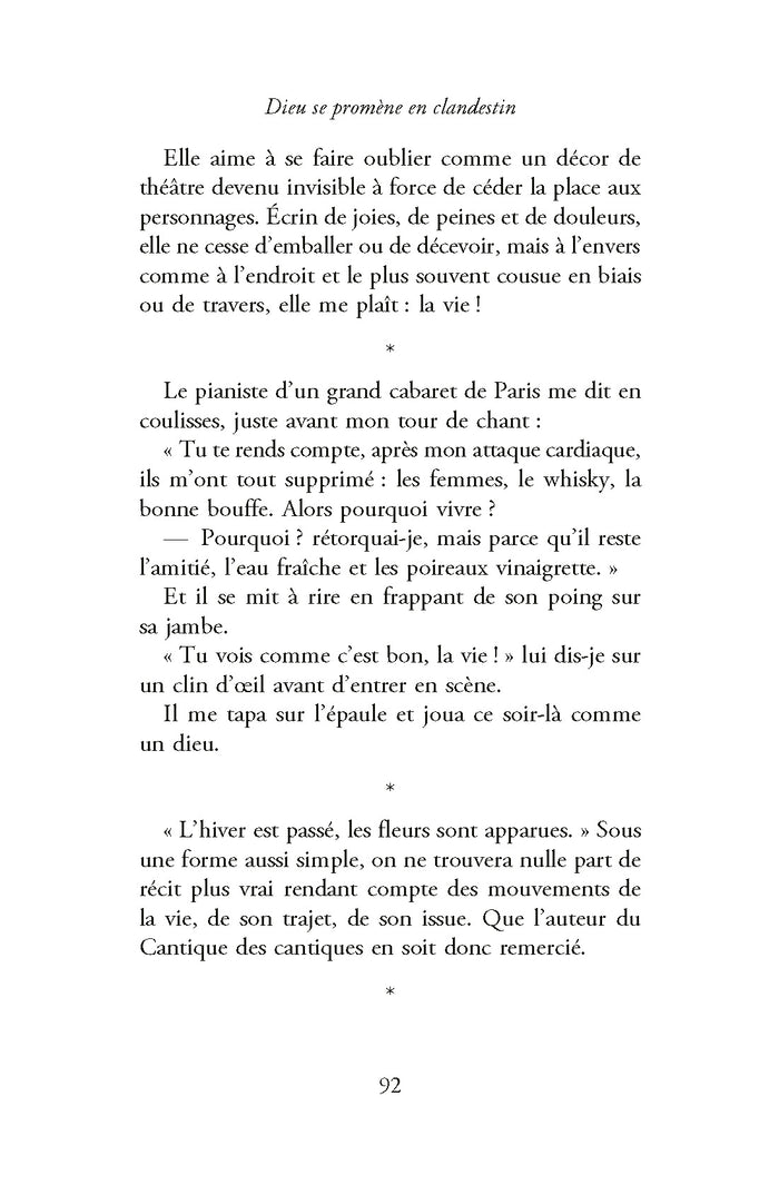 Dieu se promène en clandestin