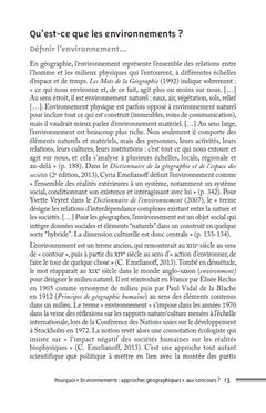 Environnements : approches géographiques