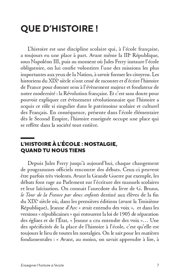Enseigner l'histoire à l'école