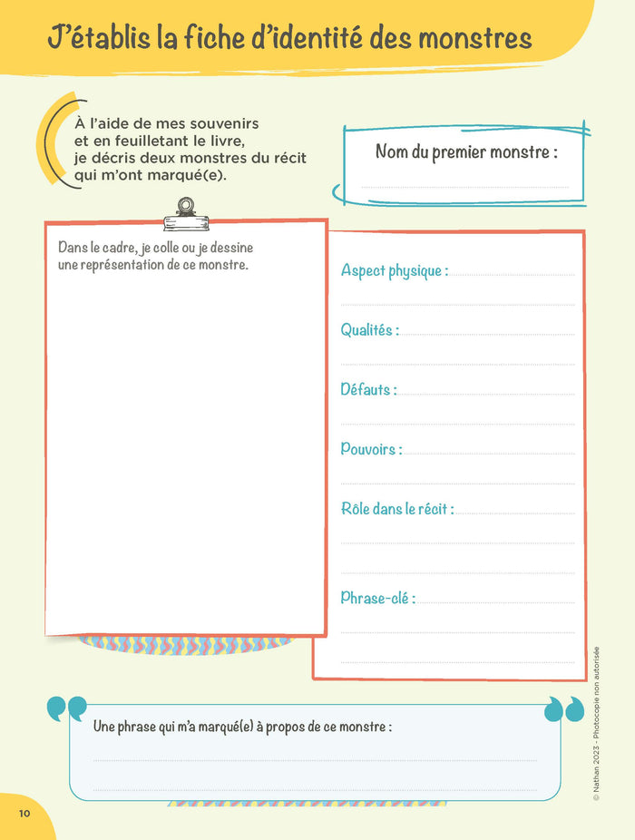 Mon carnet de lecteur 6e à personnaliser