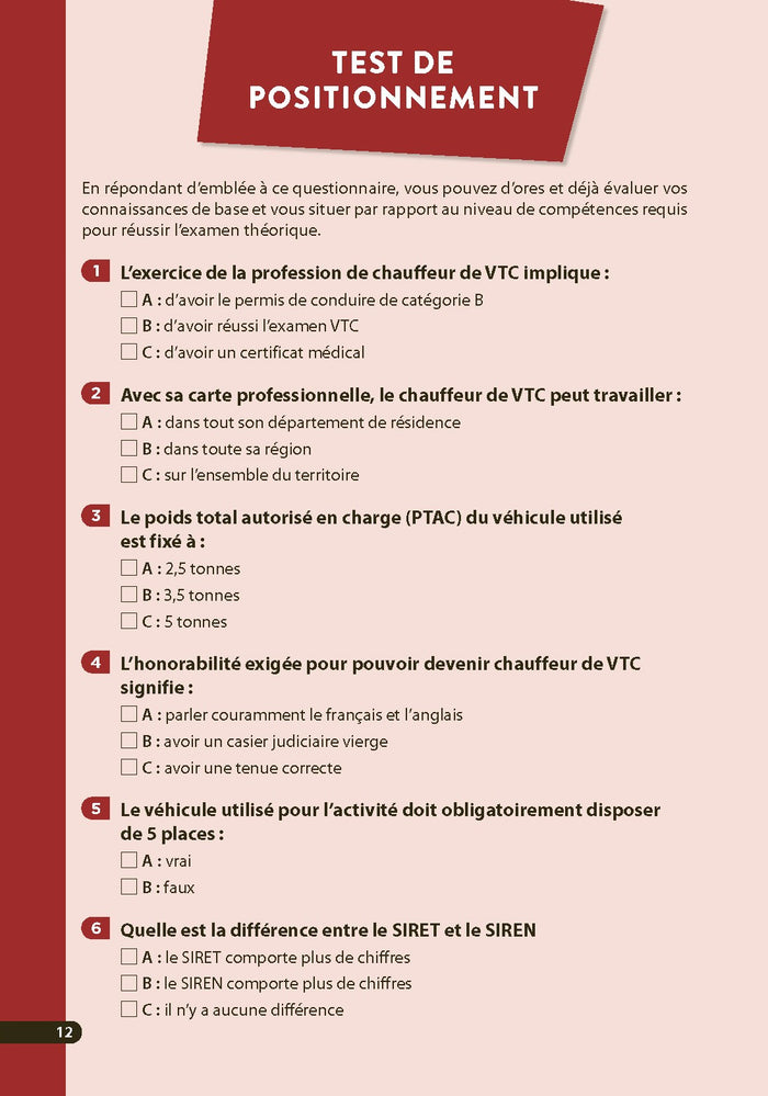 Réussir le concours VTC - Devenir chauffeur : la préparation complète à l'examen