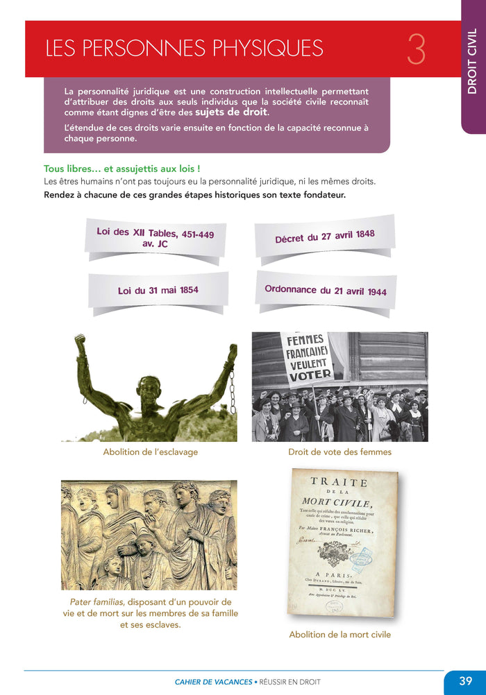 Le cahier de vacances pour réussir en droit: Testez-vous !