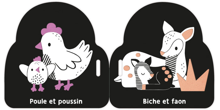 Mon premier livre poussette en noir et blanc - Bébés animaux