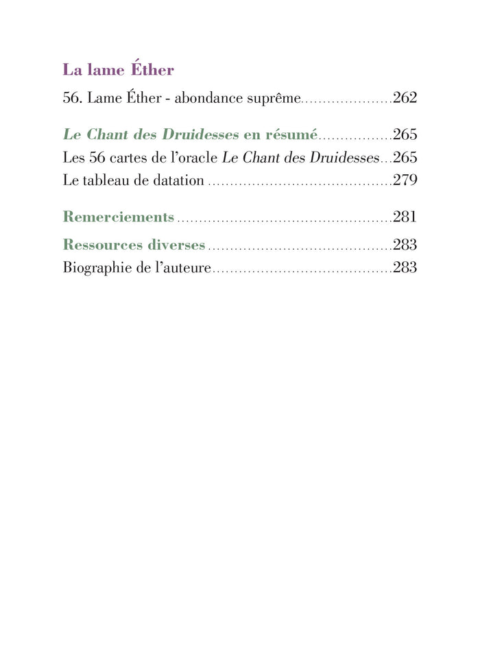 Le chant des druidesses - Cartes oracle