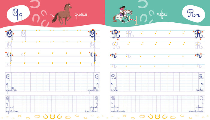 Mon cahier d'écriture - Les chevaux