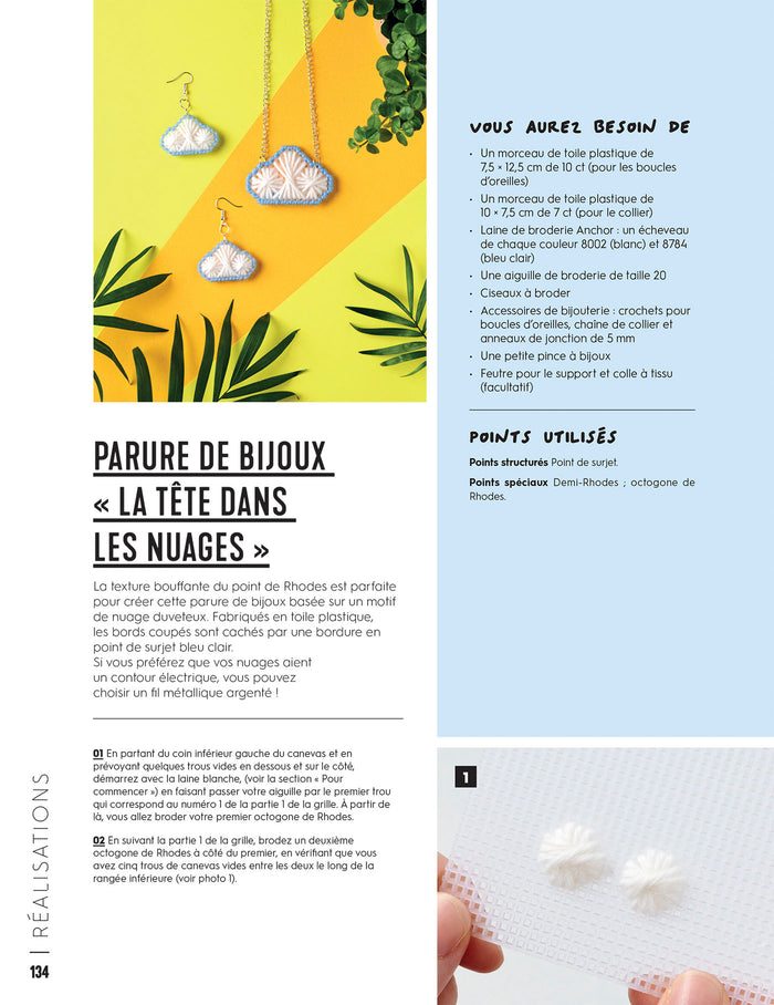 Broderie sur canevas - Un broderie de points contemporains