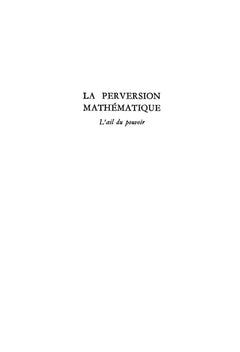 La perversion mathématique