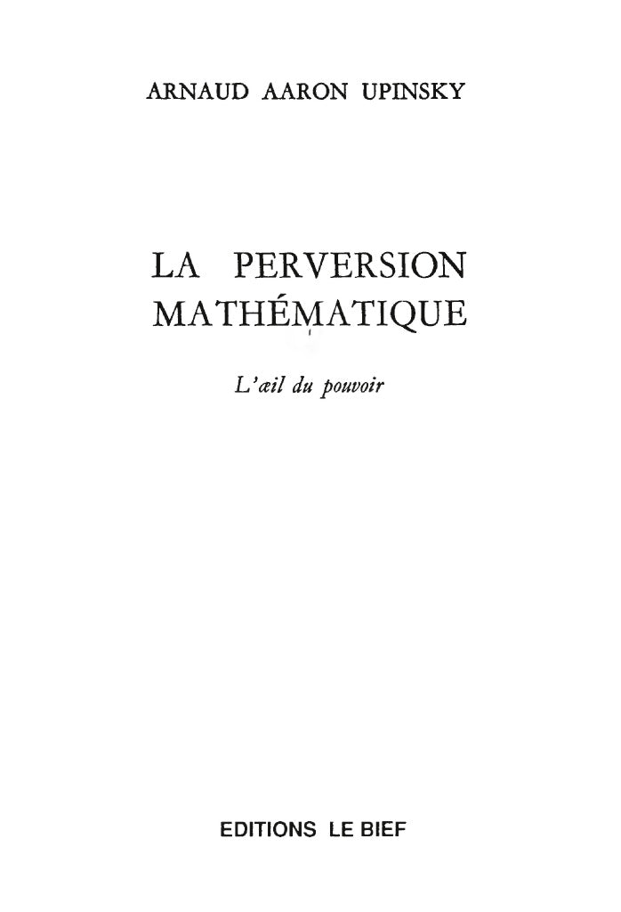 La perversion mathématique