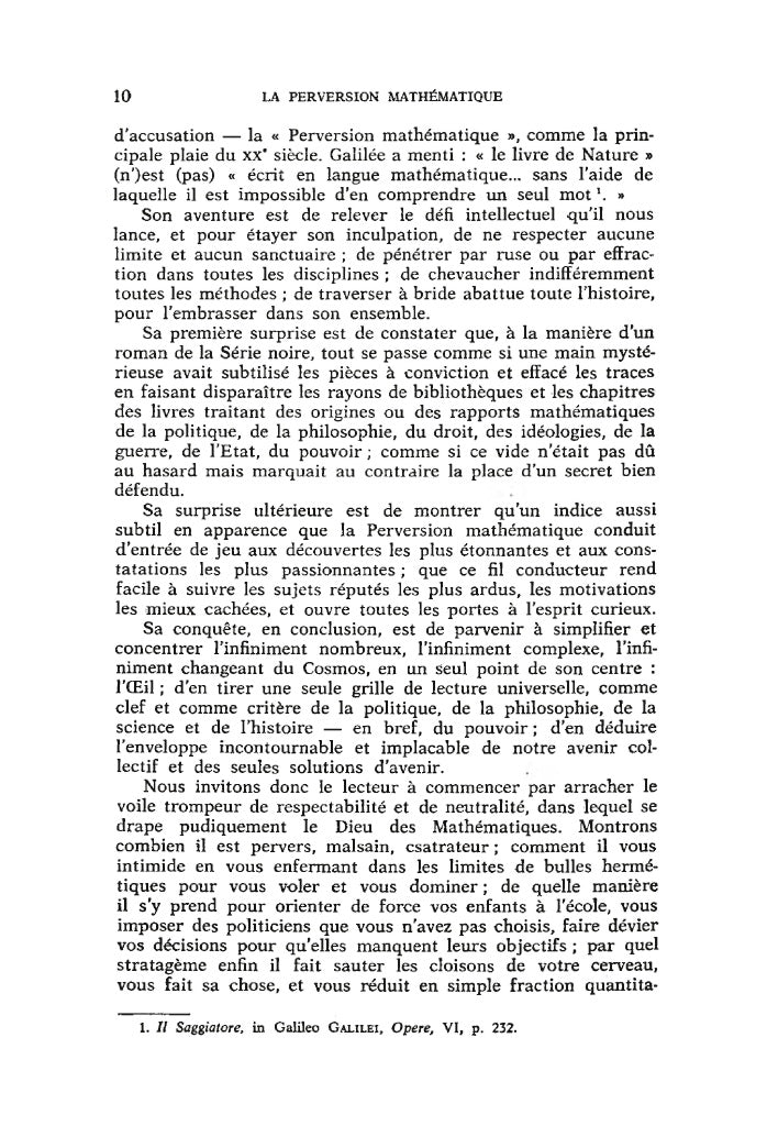 La perversion mathématique