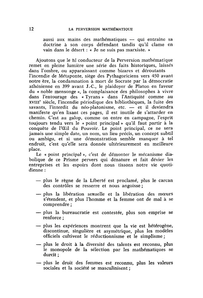 La perversion mathématique