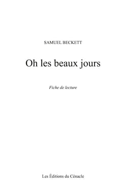 Oh les beaux jours