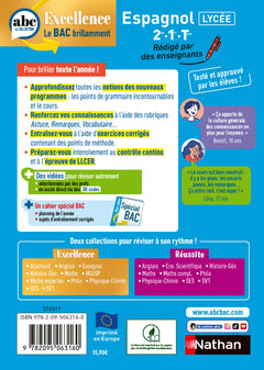 ABC BAC Excellence Espagnol 2de, 1re, Term.