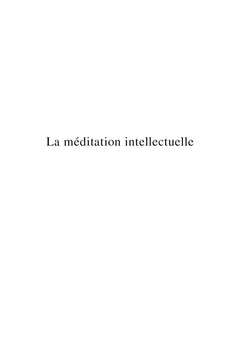 La méditation intellectuelle