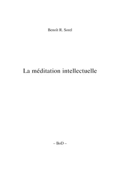 La méditation intellectuelle