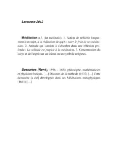 La méditation intellectuelle