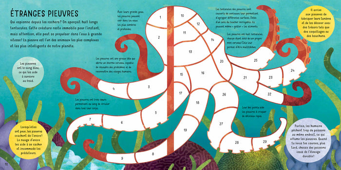 Les Animaux marins - 300 stickers repositionnables