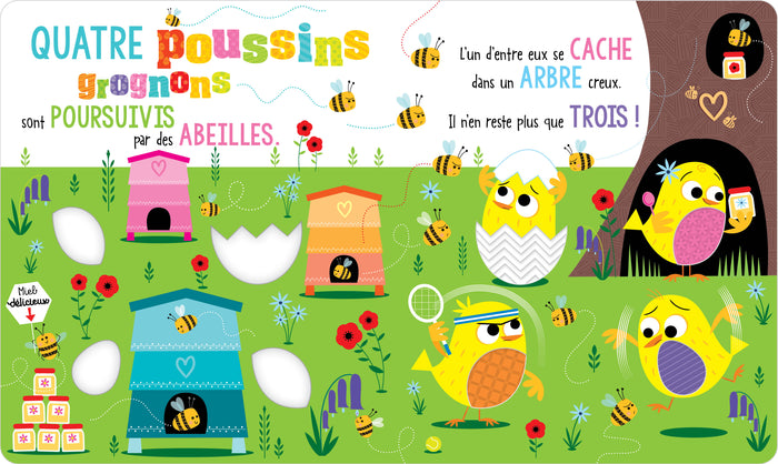 Il ne faut pas toucher 5 poussins grognons