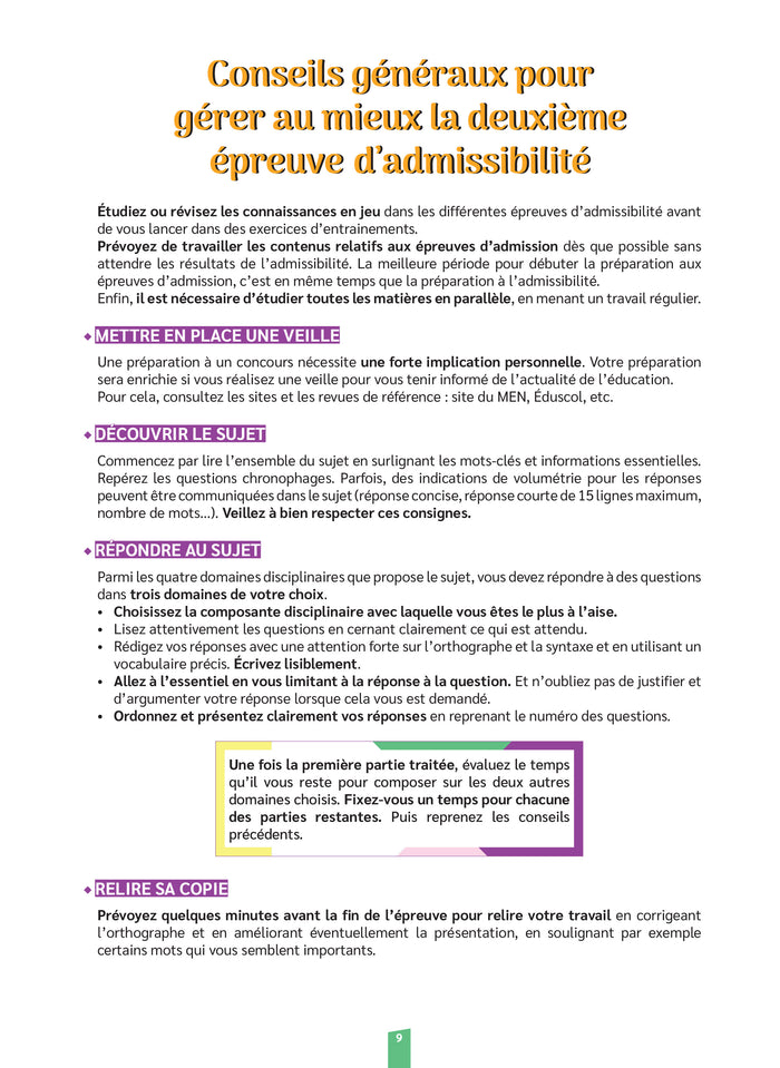 Mon cahier d'entraînement - 2ème épreuve écrite d'admissibilité