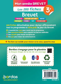 Mon année Brevet - Les 200 fiches Brevet 3e