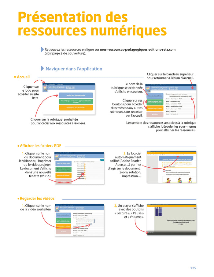 Education physique à grands pas pour la maternelle