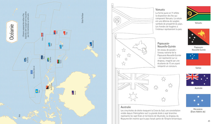 Drapeaux du monde à colorier