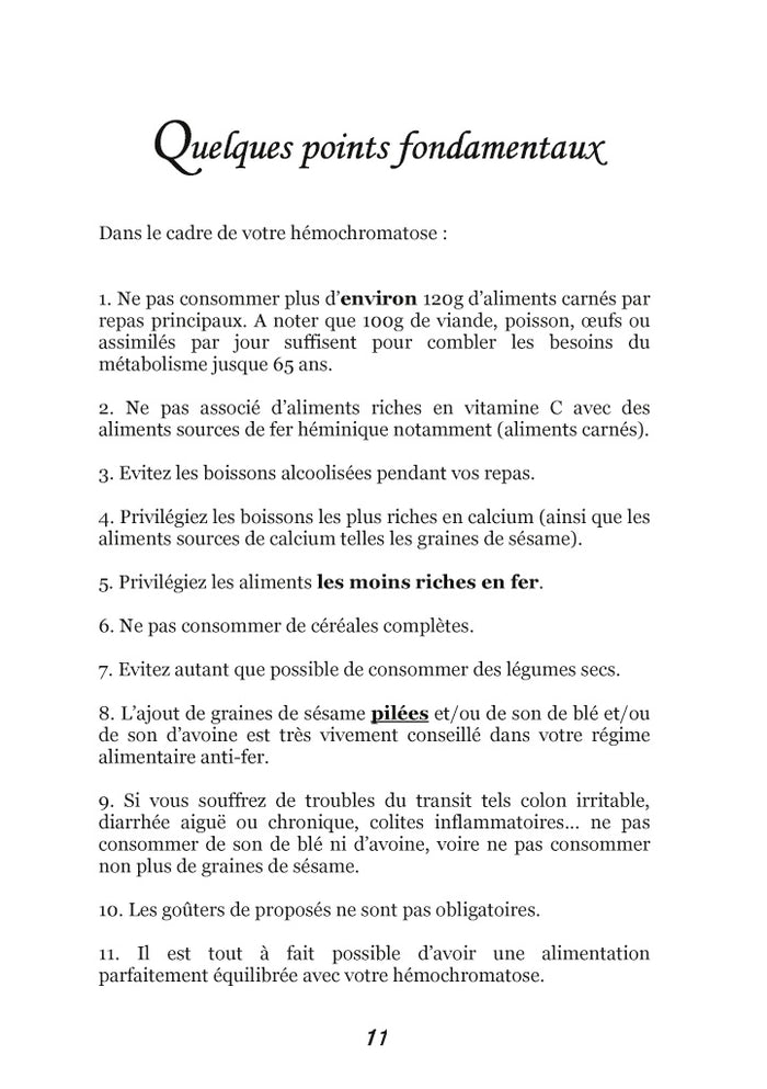 Menus d'automne pour l'hémochromatose