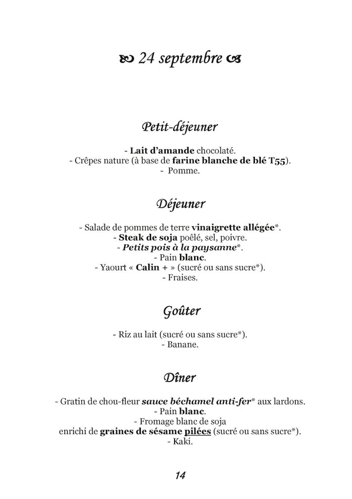 Menus d'automne pour l'hémochromatose