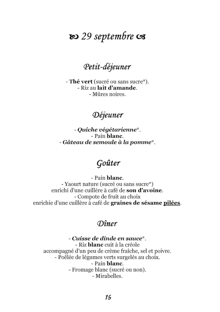 Menus d'automne pour l'hémochromatose