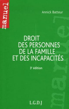 Droit des personnes, de la famille et des incapacités