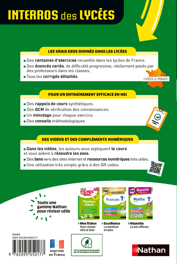 Interros des Lycées Numérique et Sciences Informatiques 1re